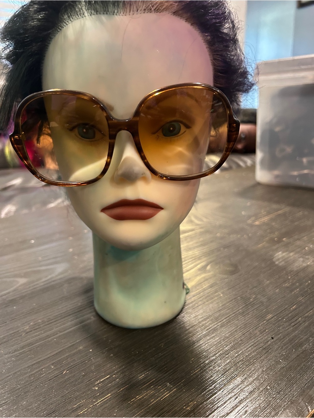Vintage Oversized Tortoiseshell Brown Gradient Women's Sunglasses